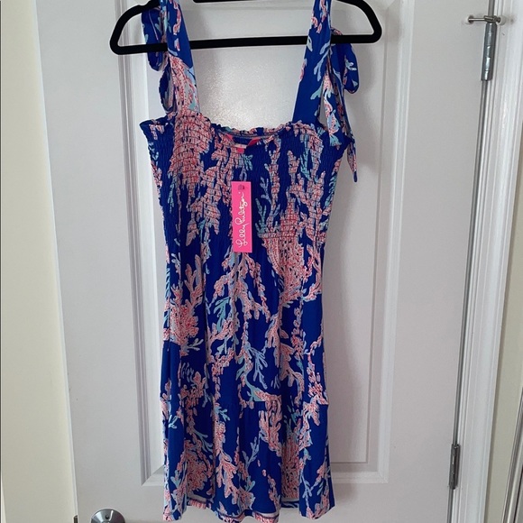 Lilly Pulitzer Vibrant Blue and Red Mini Dress NWT - Picture 6 of 11